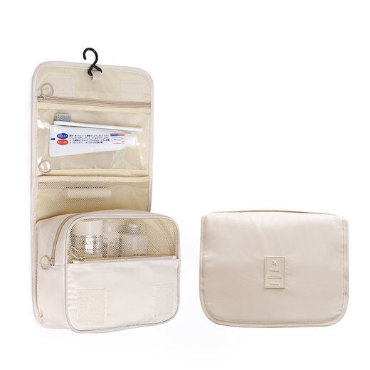 Mangcang Large Capacity Cosmetic Bag Portable Simple Ins Multi-Function Waterproof Storage Bag Go-Out Wash Bag Beige Upgraded Model