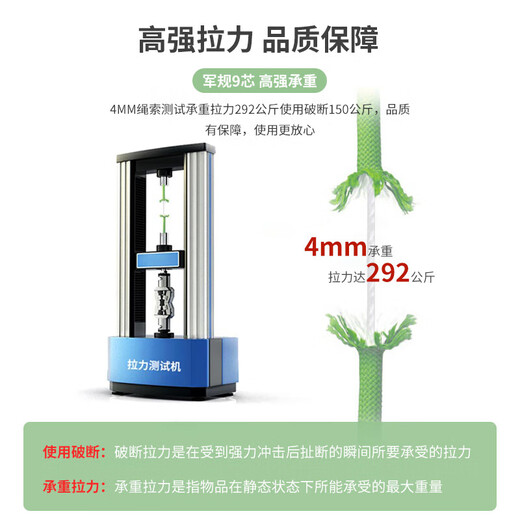 Luokeyan RL112 nine-core parachute rope, multi-functional survival parachute rope, bundled road rope, lost rope, black-20 meters