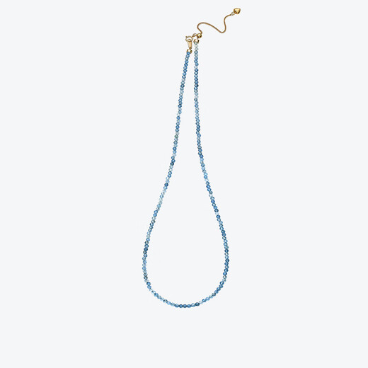 Meluxe S925 silver colored treasure necklace aquamarine necklace Lucky Oriental Glacier birthday gift for my wife 2mm, about 40+5cm long