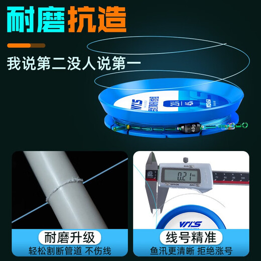 威拓森高端竞技隐形线组成品主线组全套鱼线主线绑好黑坑大物线组 4.5m超强拉力【3卷装】 1.5号