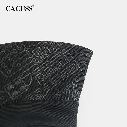 CACUSS遮阳帽子男士大头围渔夫帽户外出行防晒帽女显脸小盆帽太阳帽黑中
