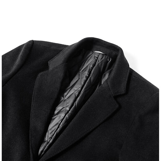 Lomon wool coat men's casual business formal clothes wool coat coat jacket LL1931 black 3XL
