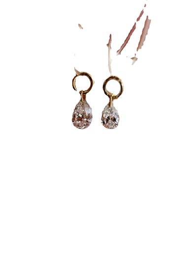 Caizhi Cultured Diamond Water Drop Diamond 18k Gold Earring Pendant Same Style 30 Points 20 Points Necklace 30 Points/Single Earring Pendant/Earrings Not Included