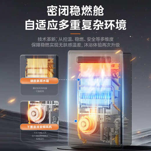 Midea outdoor unit GT164 16-liter gas water heater, natural gas outdoor unit, zero cold water booster, lower-mounted fan, wind-resistant, anti-freeze, sun-proof, rain-proof and lightning-proof, national supplement 15%