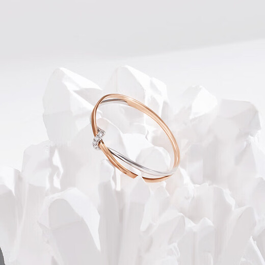 Trendy Acer to Simple Intertwined 18K Gold Diamond Ring Female Color Gold Diamond Ring Hand Accessories Birthday Gift No. 15