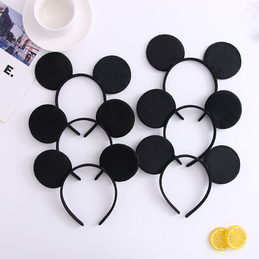 ENRMIIV Mickey headband bow children's performance headwear amusement park Minnie cute hairpin black ears Mickey Mouse summer black ears Mickey