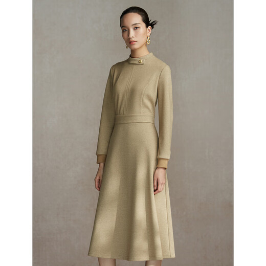 Rosa und blaue Garderobe neuer chinesischer Stil Ancient Temperament Strickkleid für Frauen Herbst und Winter Neuer Kamel -Farbständer Bottoming Rock 535Z683 Elegantes Kamel S