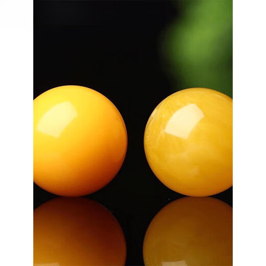 T&U beeswax single bead round bead chicken oil yellow floating flower old wax single hand string bead bracelet with bead Rudraksha accessories 8mm chicken oil yellow floating flower one 0 carat