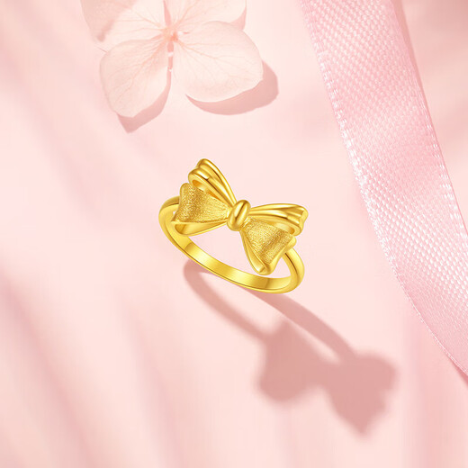 Trendy Acer Romantic Bow Pure Gold Hard Gold Ring Women's Bracelet for Girlfriend Birthday Gift Women's No. 13