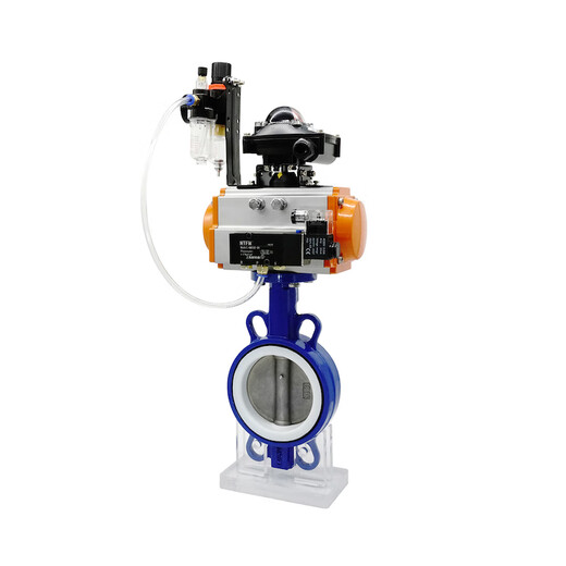 D671F-10Q Pneumatique Tetrafluorobutterfly Valve pneumatique Valve de papillons triple-claque 304 Plaque DN50 65 80 100 DN250 [Tetrafluoro Seal 304 Plaque]