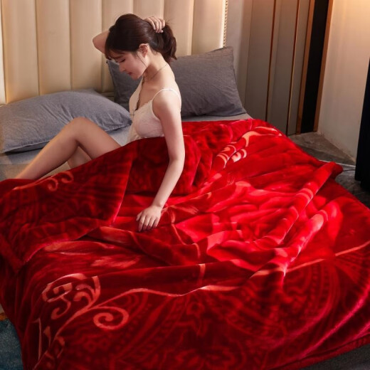Antarktische Winterdecke Quilt Quilt Quilt verdickte Decke Doppelschicht Rasher Deckung Winterabdeckungsdecke Einzelabdeckungsdecke CC653 Big Red [Upgrade doppelt verdickte Version] 150x200cm etwa 4 Jin [Jin gleich 0,5 kg]