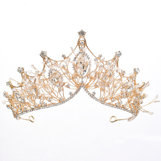 Crown tiara crown tiara bride wedding dress crown birthday Xiuhe Korean style wedding for girls and children SN1312 silver single crown + veil