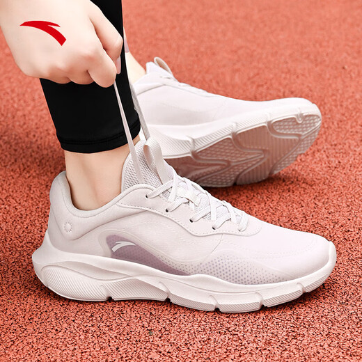 ANTA jump rope shoes women's running shoes spring new mesh breathable thick sole shock-absorbing fitness training casual sports shoes leather surface lotus root gray / taro purple 7701-5 37.5 (235mm)