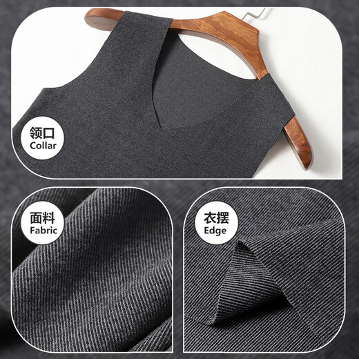 Langsha Thermal Vest Men's Slim Autumn Clothes Seamless Bottoming Warm Top Thin Wide Shoulder Sleeveless Vest Dark Gray