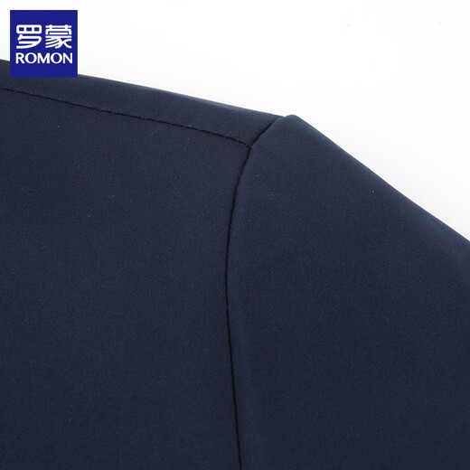 ROMON jacket men's stand-up collar autumn and winter new middle-aged executive cotton and velvet men's jacket men's dad tops navy blue cotton XL (180) (recommended weight 135-150Jin Jin equals 0.5 kg)