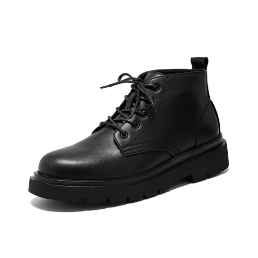 Botas de trabajo de motocicleta de otoño de KGV Martin Boots para hombres zapatos de cuero de alta mejora de estilo británico a mitad de la altura de los hombres.