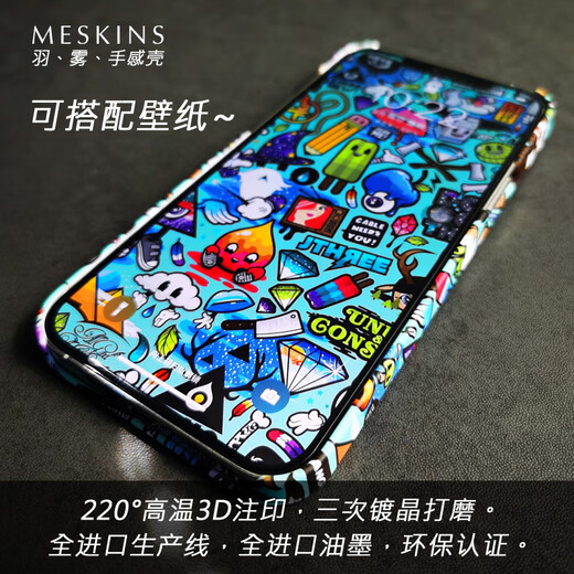 Meskins Trendy Marke für Apple iPhone16Promax Mobiltelefonhülle plus Männer und Frauen Neue Anti-Fall-Ultra-Thin-Shell 15Promax Protective Shell Shell Custom Objektiv 14Pro-Kühlung [Full Color Shell] 3941 iPhone16pro