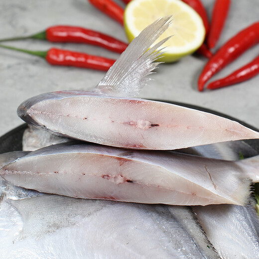 Fuhaijin Bohai silver pomfret 450g 3 pieces flat fish hot pot barbecue ingredients grilled fish seafood fish New Year gift