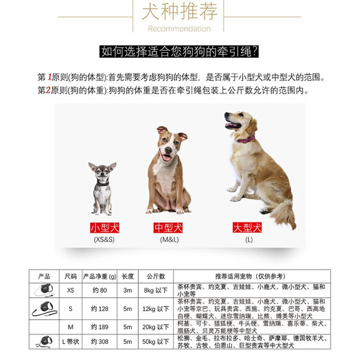 FLEXI German Classic Series Pet Retractable Dog Leash Cat Leash Cat Leash Dog Walking Chain Classic Series - Black M Rope (5m/20kg)