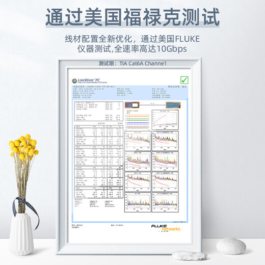 Shanze Category 6 Super network cable thin wire CAT6A pure copper 10G finished connecting line home computer broadband compatible Gigabit network jumper 8 meters white SZB-3080