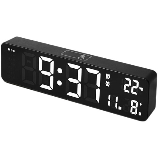 Corloge électronique suspension à grand écran LED Horloge numérique électronique Grand écran suspendu murmure lumineux ALARME AVEC CALENDRIÈRE DE TEMPÉRATION 6625 BLANC Shell White Bleu Charging Modèle