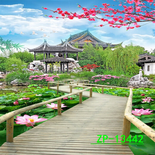 
Internet celebrity live background cloth 3D three-dimensional landscape painting movable high-definition live room outdoor interior background wall ZP-13547 2.5 meters wide - 2.5 meters high (hook type)