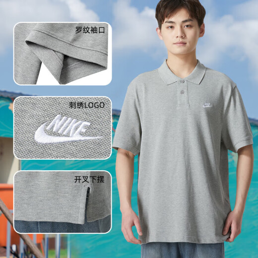 耐克（NIKE）T恤男装 2025春季新款运动服柔软透气健身休闲短袖POLO衫上衣 FN3895-063/晒图退5元 M 170/88A