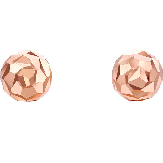 Saturday Fuhong 18K gold round bead earrings girl birthday gift C0913264 pair