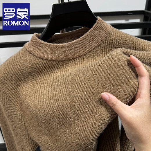 Romon halbe Rollkragenpullover Chenille Pullover Herren Winter verdickte warme Basishemd Hemd Solid Farbe Trendy Brand Strickpullover Faden Mitu XL /52