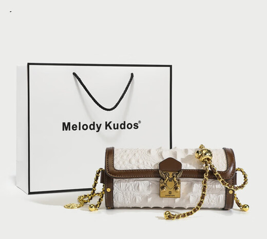 Kuqidaishu vielseitiges Krokodilmuster kleiner Tasche für Frauen 2025 Neues trendy Babilong Zylindertasche Mini One-Shoulder Crossbody Kette Tasche White_t695