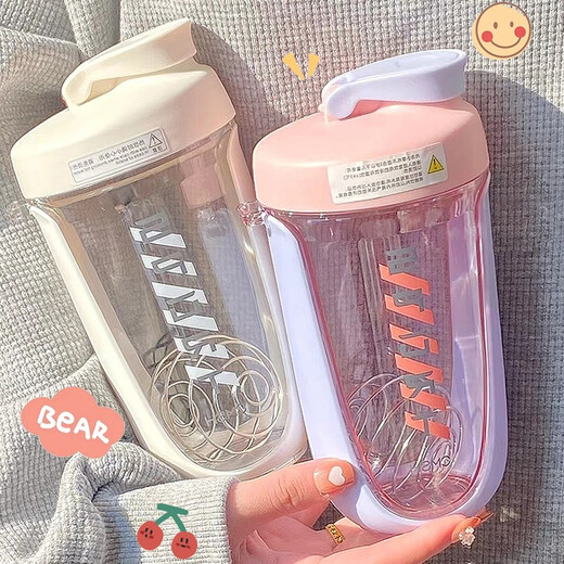 Youjia Liangpin Shaker Cup Fitness Sports Water Cup Men's and Women's Protein Powder Plastic Cup Portable Scale Leak-proof Milkshake Blending Cup Green Direct Drink Style/Stirring Ball 590ml