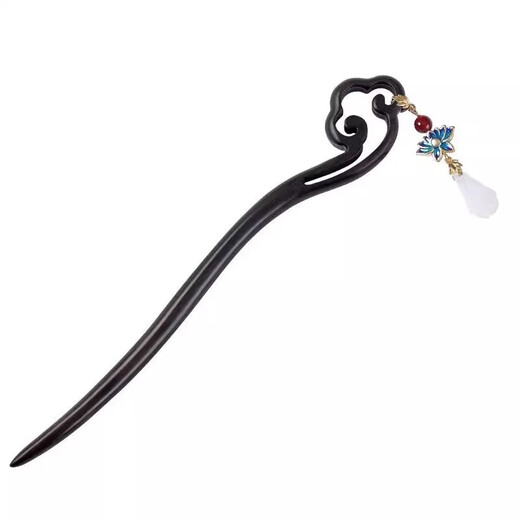 Two generations of happy hairpins for ladies, antique wooden walking tassels, new Chinese style high-end hairpins, solid wood hairpins, simple and modern hairpins