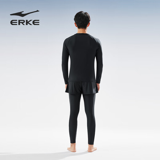 鸿星尔克（ERKE）男士分体泳衣泳裤三件套装 长袖上衣冲浪潜水泡温泉游泳装备