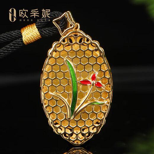 OUCERNY beeswax pendant S925 silver inlaid with natural unoptimized amber honey-filled chicken fat yellow egg noodle pendant Russian material gift for women silver inlaid beeswax pendant one thing one certificate free rope