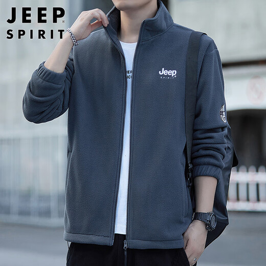 JEEP SPIRIT Jeep jacket men's cardigan sweatshirt men's spring and autumn men's casual loose trendy polar fleece tops