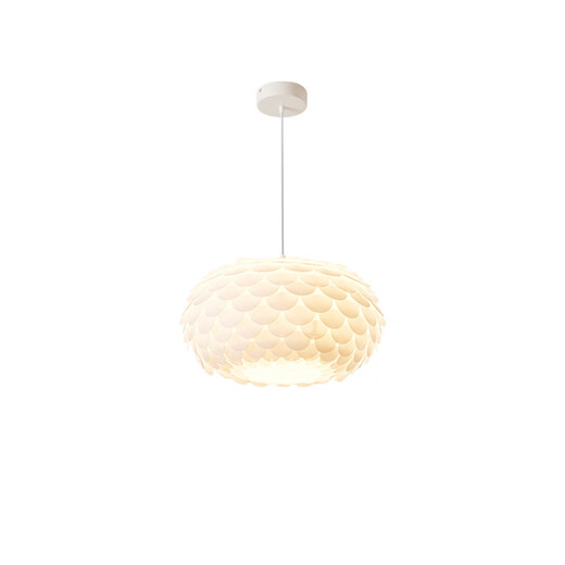 XMSJ Light Luxury Kronleuchter Schlafzimmer Kronleuchter moderner einfacher atmosphärischer kreativer Esszimmer Esstisch Lampe Internet Promi Cream Style Hauptschlafzimmer Mädchen 9272 Weiß 35 cm Drei Farben