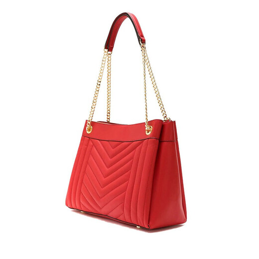 Michael Kors Mike Coles MK Frauenbeutel Schaffell -Kette Einzelschulter -Tasche 30H9GUSL2T 683 rot