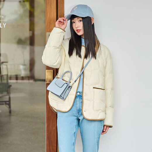 Tambor Down Jacket Women's Short Lapel Korean Style Loose Corduroy Jacket for Women TD236266 Butter Honey 160