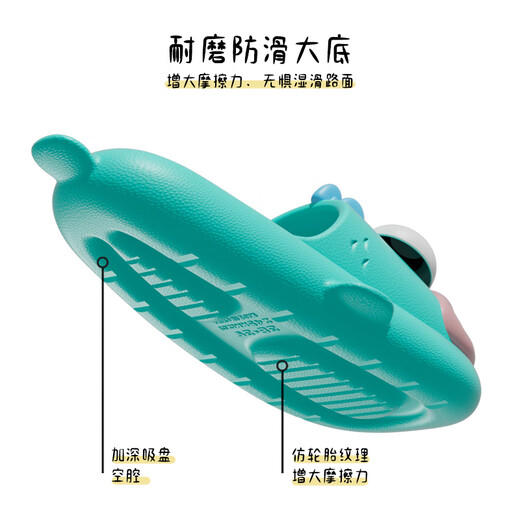 LATE TIME all red same style Chanbao cute clown fish children's slippers for boys and girls summer soft-soled non-slip parent-child slippers lake blue 36-37 suitable for feet 36-37