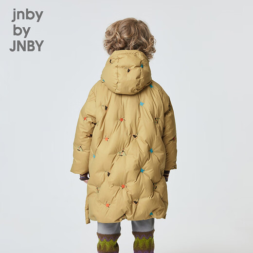 Jnby par jnby jiangnan tissu vêtements pour enfants vêtements d'hiver garçons et filles longues veste à capuche motif de broderie à capuche Enfants 1n0c13601 287 kaki jaune 120 cm