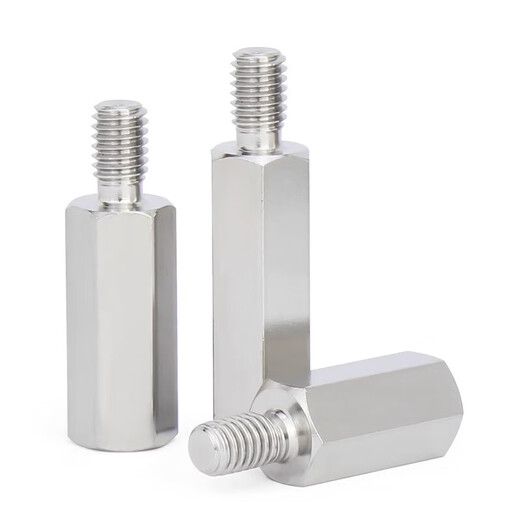 Jinchao 304 stainless steel single-head hexagonal binding post isolation column Yin and Yang stud single-pass support internal and external tooth connection copper column M4*10+6 (10 pieces)