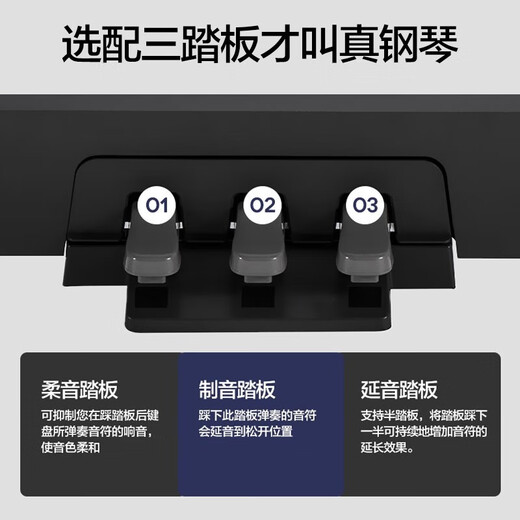 雅马哈P225电钢琴儿童成人初学88键电子钢琴重锤蓝牙智能键盘P125升级款 P225B定制木架三踏板＋官方标配