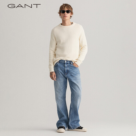 Gant Spring Herrenmode Amerikaner Retro High Taille Straight-Light Loft Cotton Denim Hosen 983-Light Blue 31