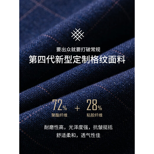 Pierre Cardin brand high-end men's suit groom's suit men's wedding slim fit Korean wedding dress casual formal custom plaid suit three-piece knitted 1809 Prussian gray (suit + vest + pants) 3XL/54