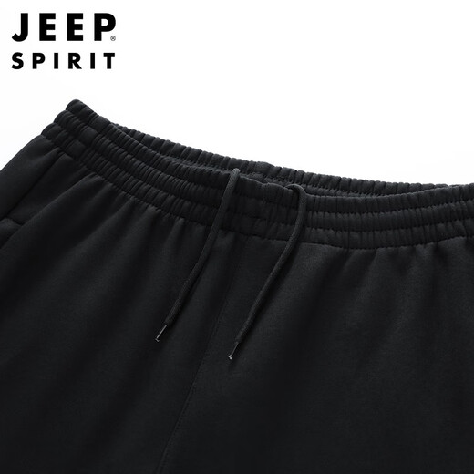 吉普JEEP 运动裤男宽松直筒裤子男春秋季大码休闲裤男士长裤弹力卫裤潮 7027直筒黑色 2XL