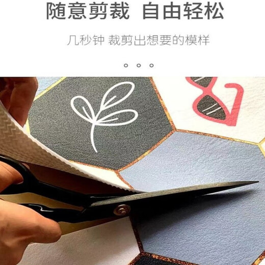 Kitchen floor mat is waterproof and oil-proof, large area can be cut and wiped for home use, PVC non-slip full-cover balcony entrance hall 200*300 cm beige sunflower