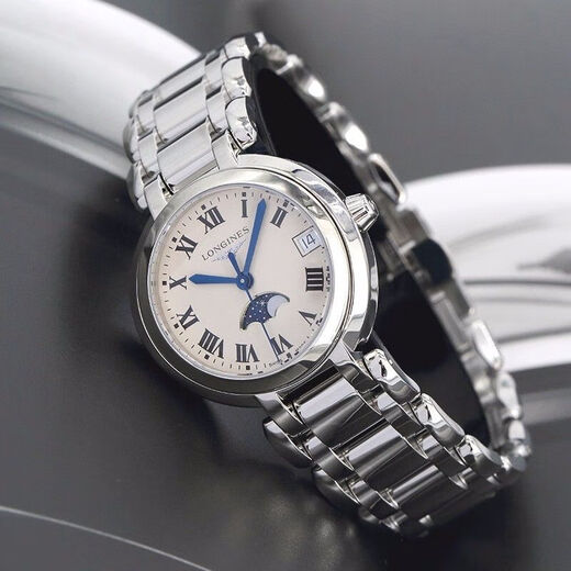 Longines watch for women Xinyue series quartz movement Swiss watch date display moon phase fashionable and elegant steel strap women's watch 34.00mm silver Rome L8.116.4.71.6