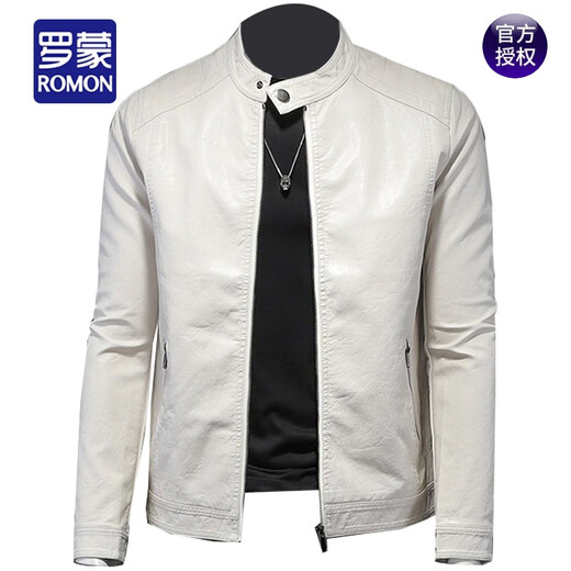 Romon Autumn Casual Stand Collar Motorcycle Chaqueta de cuero para la chaqueta de cuero PU delgada de los hombres Tallas cortas de talla de tercio