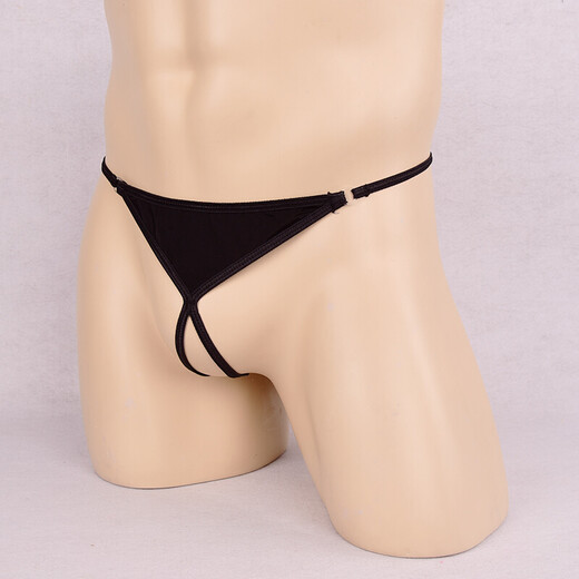 Männer sexy Unterwäsche transparent thong sexy verlockende weiche und atmungsaktive Eisseide Unterwäsche Herrenhöhle-Schritt Offene T-Trübchen rote Uniform Größe