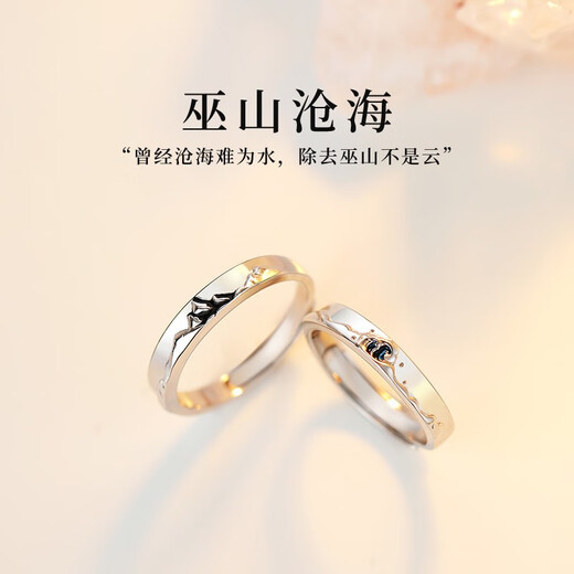 MZMZ platinum couple ring men's pt950 platinum order wedding ring Valentine's Day birthday gift for girlfriend local warehouse next day delivery/light luxury mountain and sea couple ring